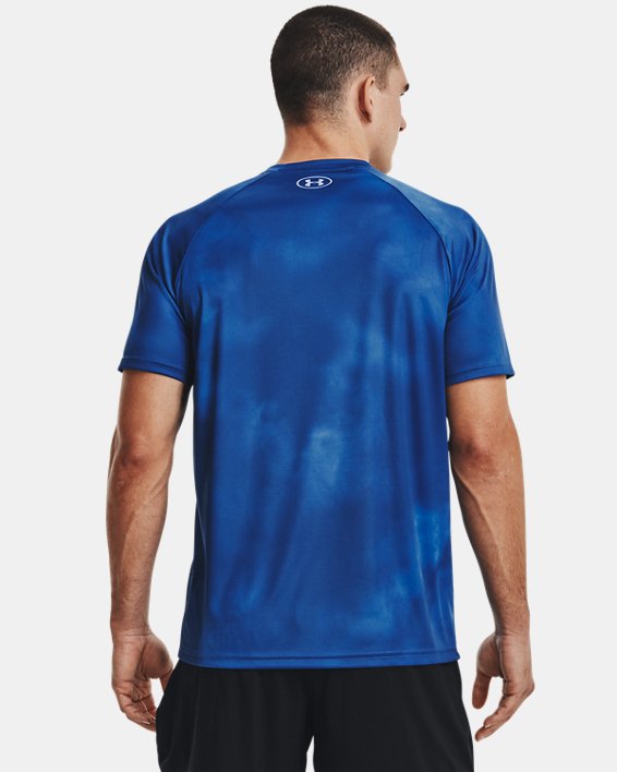 Men's UA Velocity Printed Short Sleeve, Blue, pdpMainDesktop image number 1